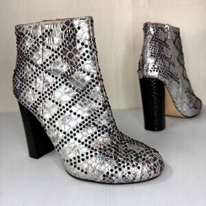 Silver and Black Women's Ankle Boots